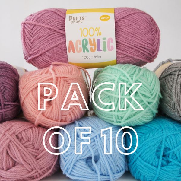 Porta Craft 100% acrylic 8ply - Pack of 10