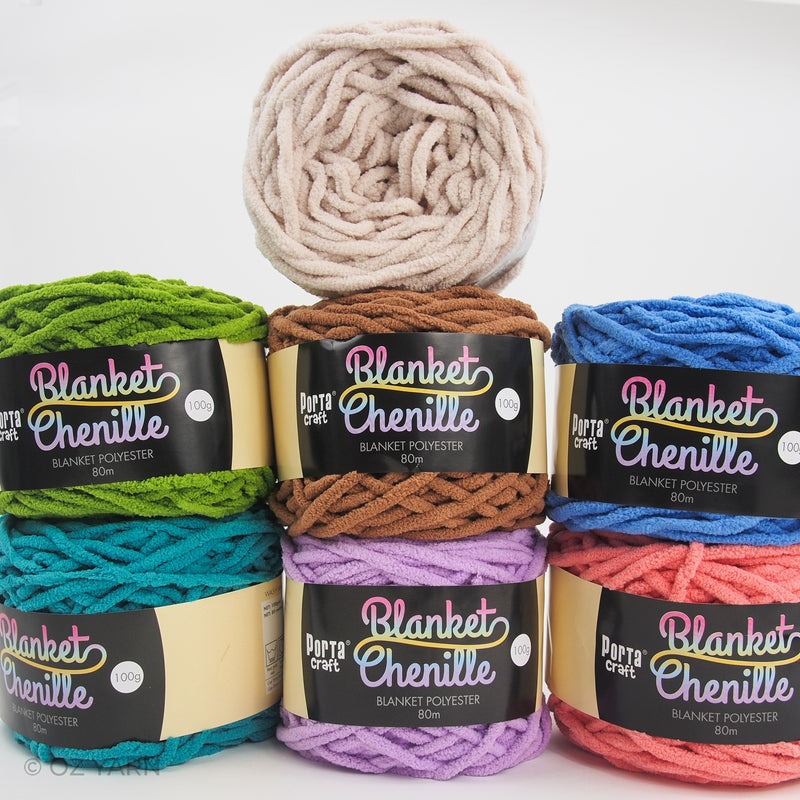 Porta Craft Blanket Chenille Polyster Yarn 100g