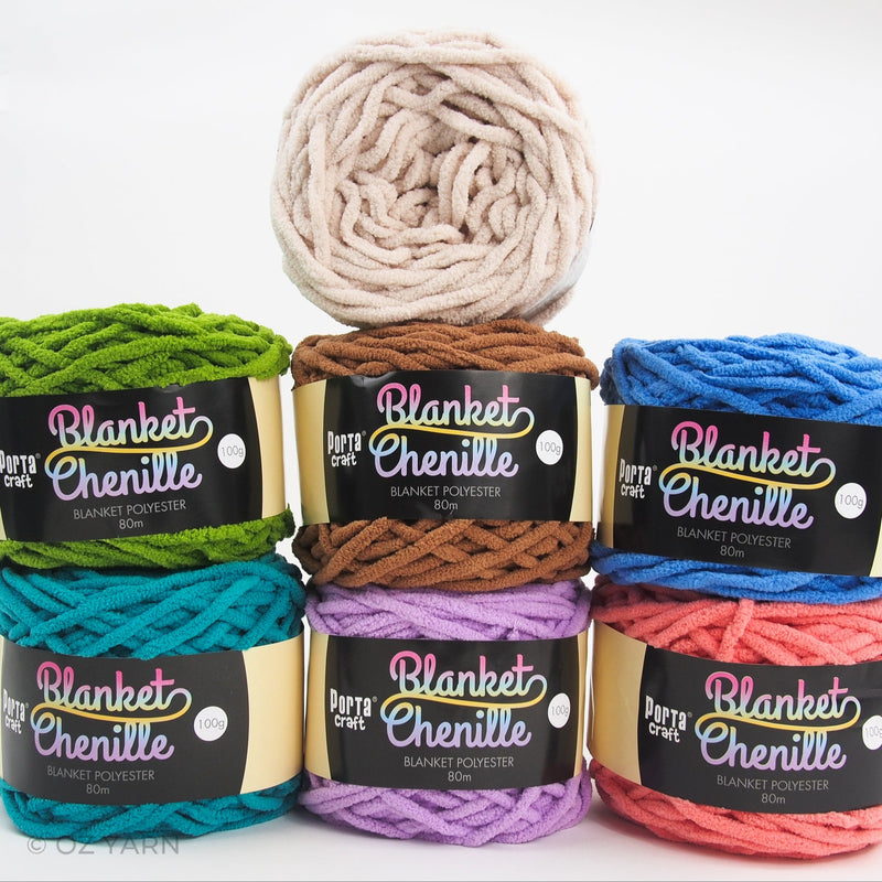 Porta Craft Blanket Chenille Polyster Yarn 100g
